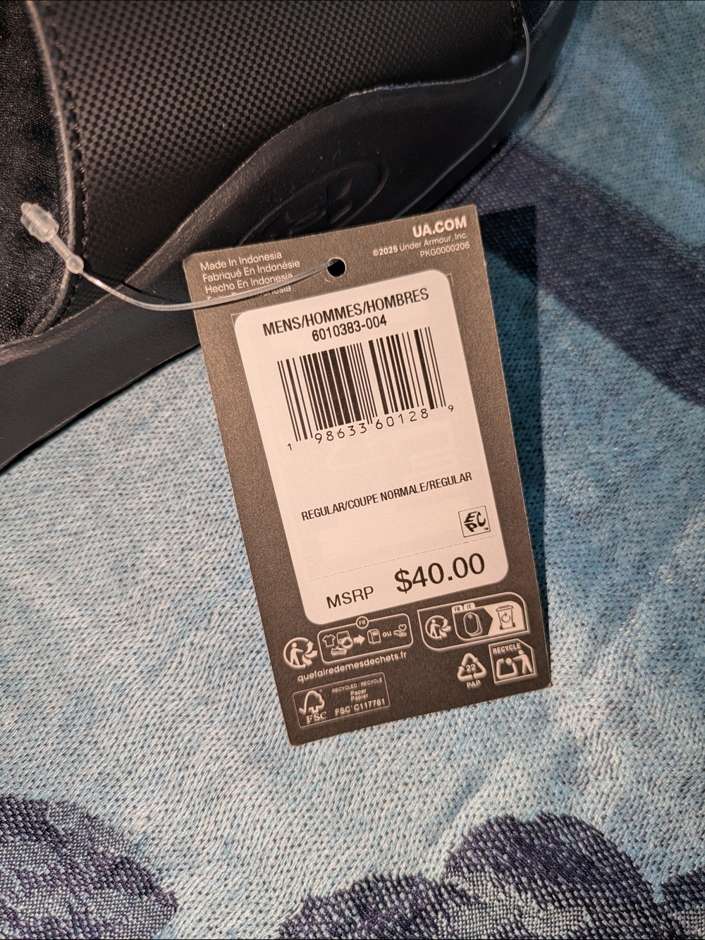 NWT Under Armour Men’s Black Logo Slide Sandals - Picture 7 of 8